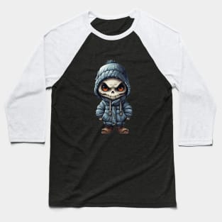 Spooky figure of a skull in a mask wearing a cloak, perfect for Halloween ! Baseball T-Shirt